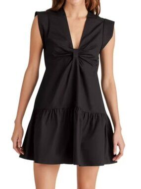 Steve Madden Women's V-Neck Cotton Tiered Hem Line Mini Dress